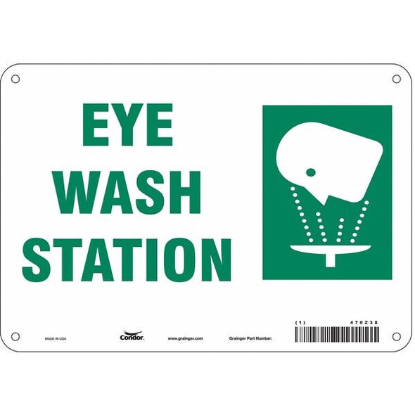 Eye Wash Station, 10 in W x 7 in H, Vertical Rectangle, Polyethylene, 470Z38