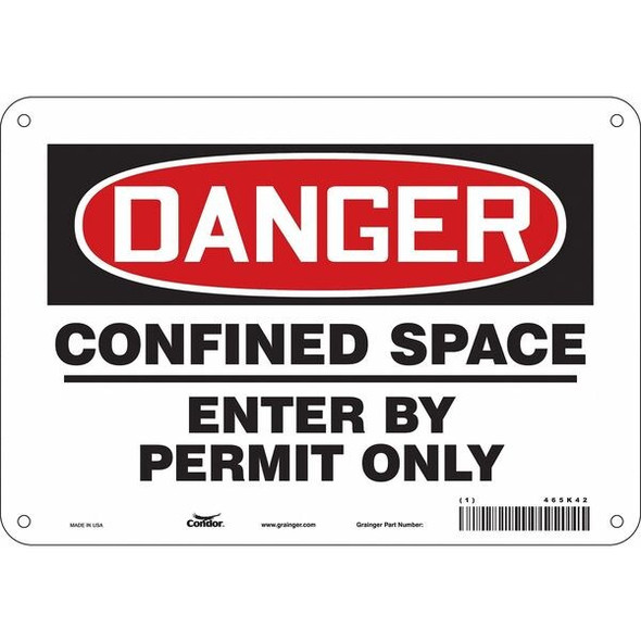 Condor Safety Sign,7" H,10" W,Aluminum 465K42