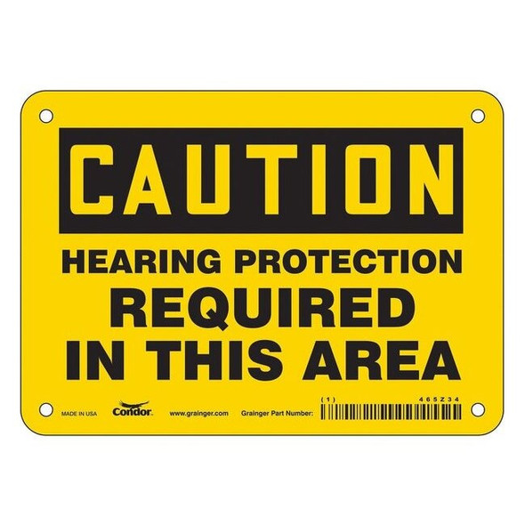 Condor Safety Sign,7" W,5" H,0.055" Thickness, 465Z34 465Z34