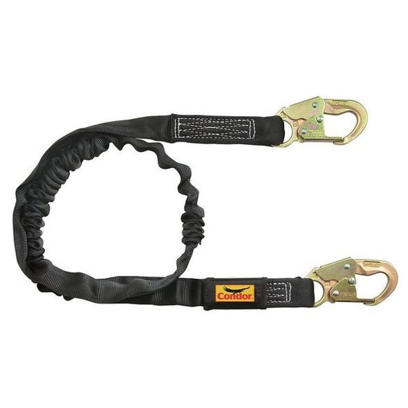 Condor Shock-Absorbing Lanyard,Black 45J289 Condor Shock-Absorbing Lanyard,Black 45J289