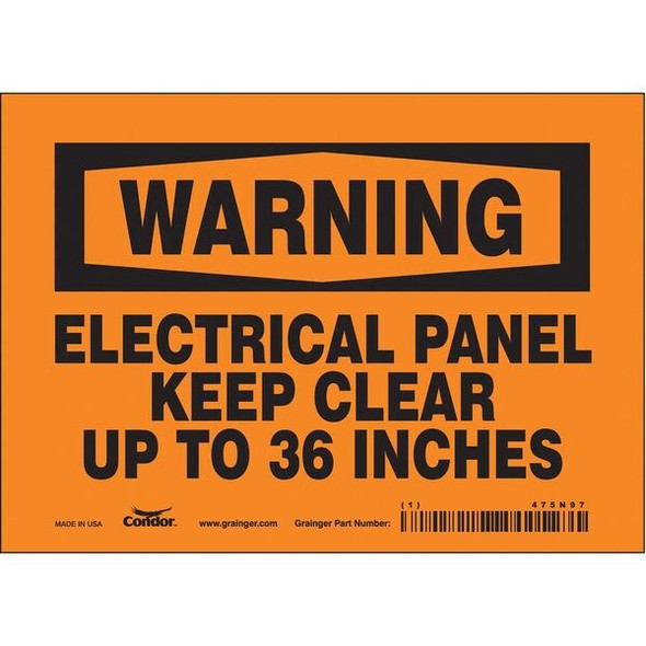 Condor Safety Sign,5 inx7 in,Vinyl 475N97 Condor Safety Sign,5 inx7 in,Vinyl 475N97