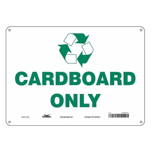 Cardboard Only, 14 in W x 10 in H, Horizontal Rectangle, Aluminum, 468U07