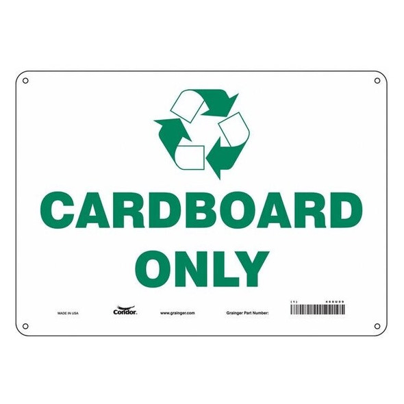 Cardboard Only, 14 in W x 10 in H, Horizontal Rectangle, Polyethylene, 468U09
