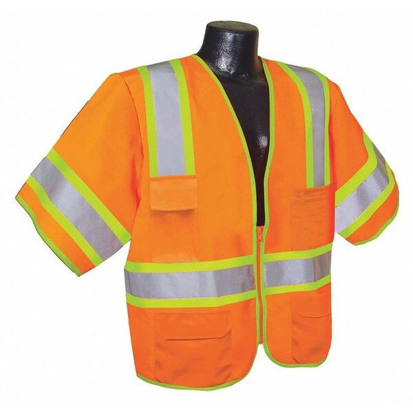 Condor High Visibility Vest,Orange/Red,L 53YP36