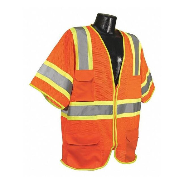 Condor High Visibility Vest,Orange/Red,L 53YN87