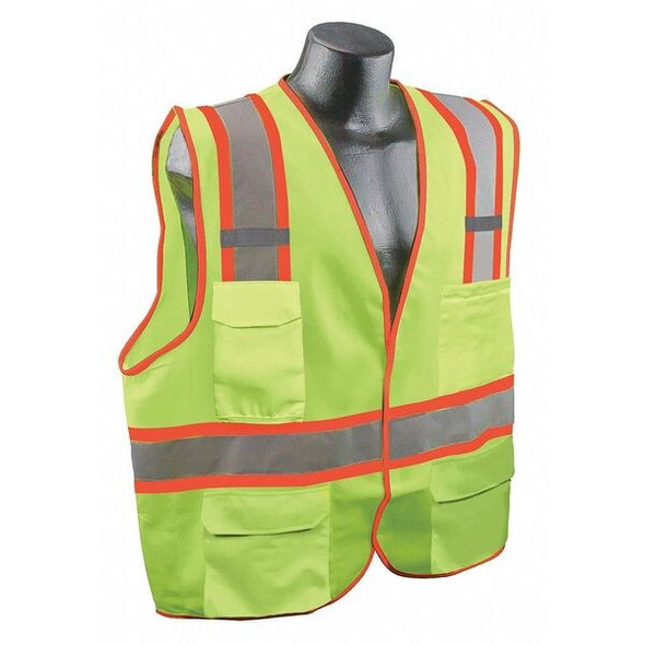 Condor High Visibility Vest,Yllw/Green,2XL/3XL 53YN67