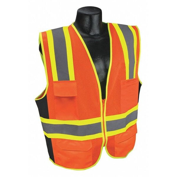 Condor High Visibility Vest,Orange/Red,5XL 53YM79