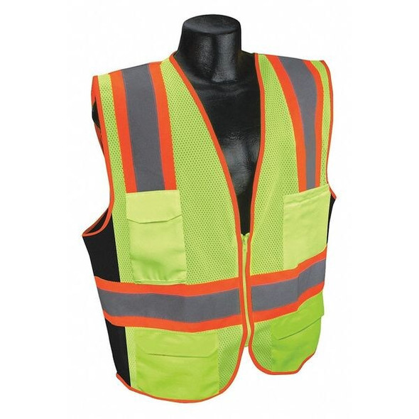 Condor High Visibility Vest,Yellow/Green,5XL 53YM87 Condor High Visibility Vest,Yellow/Green,5XL 53YM87