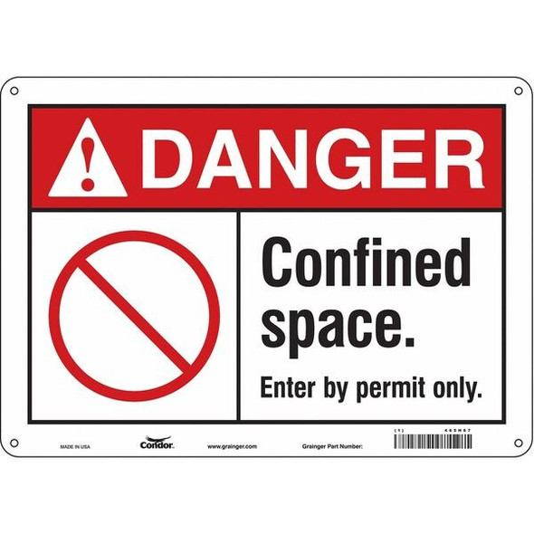 Condor Safety Sign,10 inx14 in,Polyethylene 465H67
