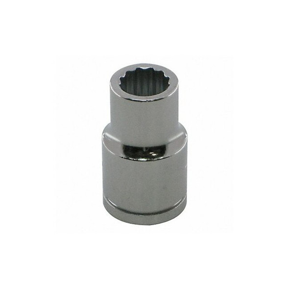 WESTWARD 1/2 in Drive, 21mm Metric, Socket, 12 Points,  Steel, Chrome, 21 mm