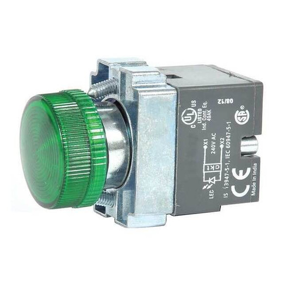 Dayton Pilot Light,22mm,LED,Green 30G221