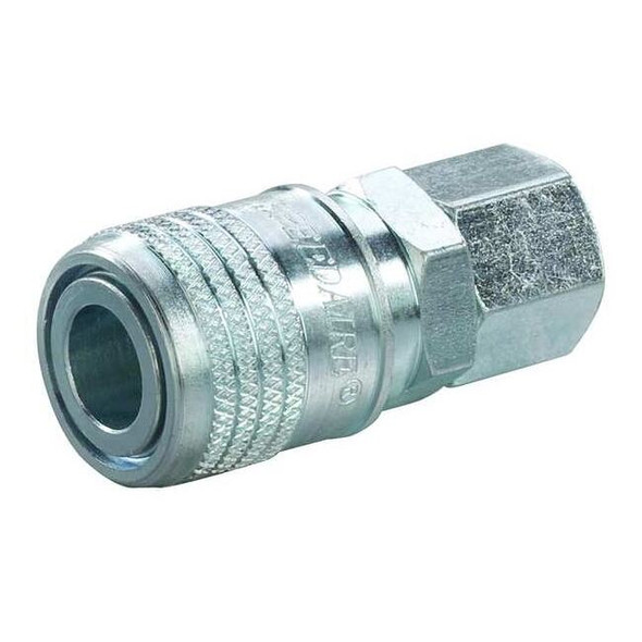 Speedaire Coupler Body, (F)NPT, 1/4, Steel, Color: Silver 30E713