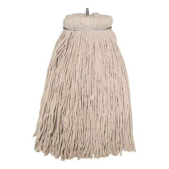 16 in String Wet Mop, 16 oz Dry Wt, Screw On Connection, Cut-End, Beige, Cotton