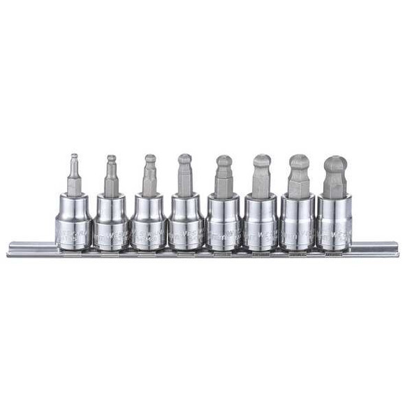 Westward 3/8" Drive Socket Bit, Metric, 7 pcs 54TM57