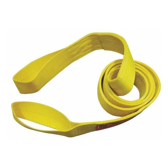 Dayton Web Sling, Type 3, 3 ft L, 1 in W, Nylon, Yellow 55ET53 Pack of 2