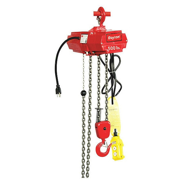 Dayton Electric Chain Hoist,500 lb.,10 ft. 4GU71 Dayton Electric Chain Hoist,500 lb.,10 ft. 4GU71