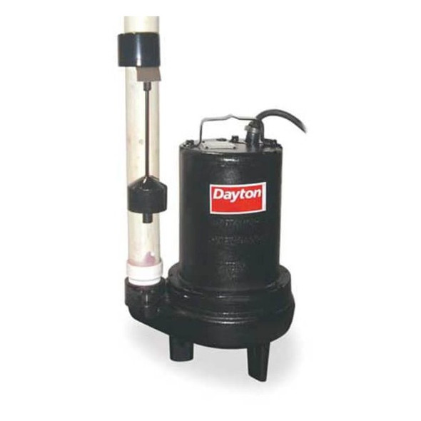 Dayton 1 HP 2" Auto Submersible Sewage Pump 230V Vertical 4LB99