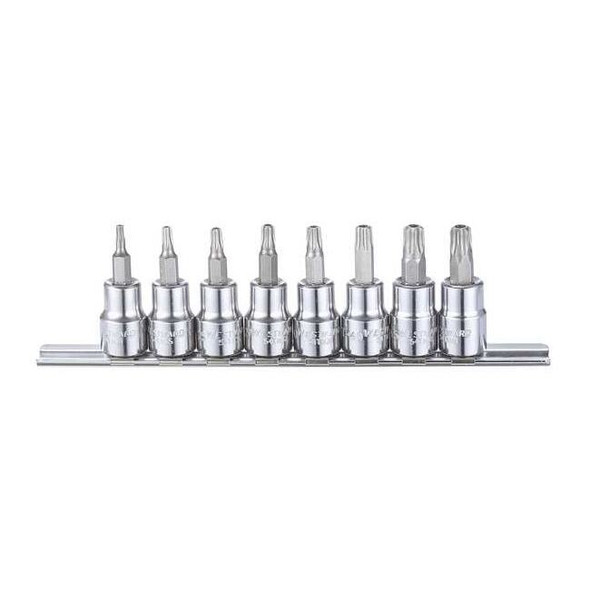 Westward 3/8" Drive Socket Bit Set, Torx, 8 pcs 54TN33