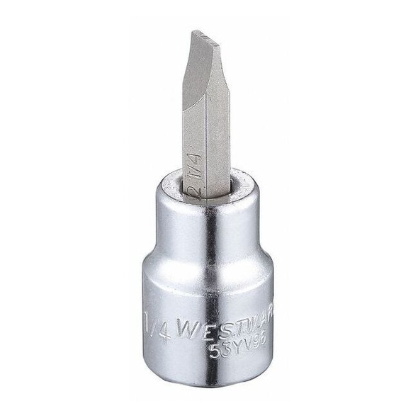 3/8" Drive, 1/4" Tip, Socket Bit, 6 Pts., Socket Bit, Steel, 3/8 in, TpSz 1/4 in