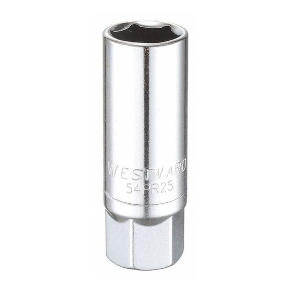 WESTWARD 3/8 in Drive, Metric Socket, 6 Points, Spark Plug 16 mm, Steel