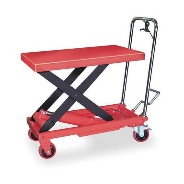 Dayton Scissor Lift Cart, 1000 lb. Cap, 19-1/2"W, 32"L 6W803