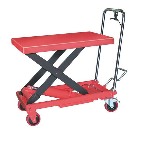 Dayton Scissor Lift Cart,1000 lb.,Steel,Fixed 6W803