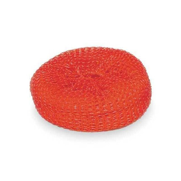 Tough Guy Scrubber,4"L,4"W,Plastic Mesh,Red,PK4 2NTJ1