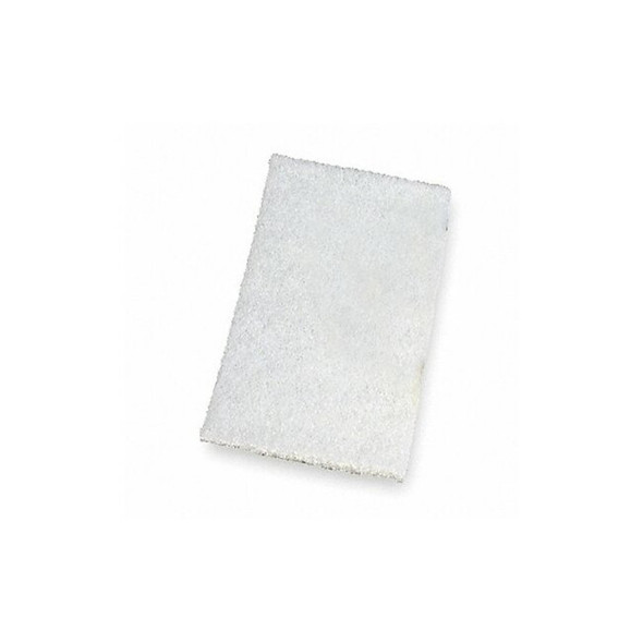 Tough Guy Scouring Pad, 6"L, 9"W, Nylon, White, PK20 2NTG7