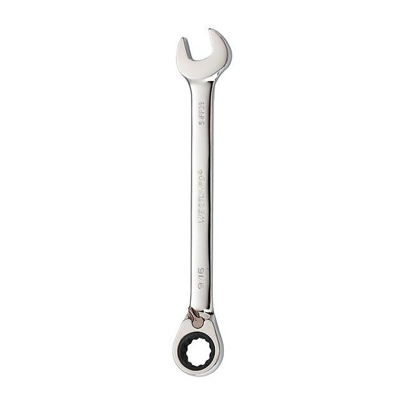 Ratcheting Combination Wrench, SAE, 7 1/2 in Length, 9/16 in Head, 12 Points
