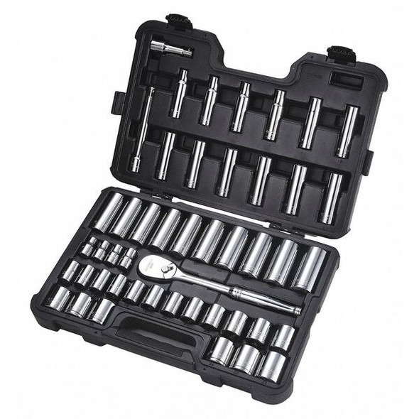 Westward Socket Set,Chrm,10 mm to 32 mm,12Pt 53PN55