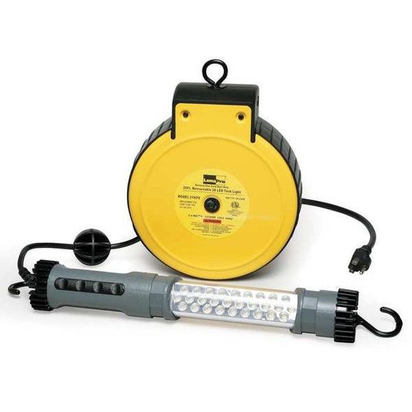 Lumapro Cord Reel w/Lamp,LED,25ft,18AWG,120VAC 2YKP6