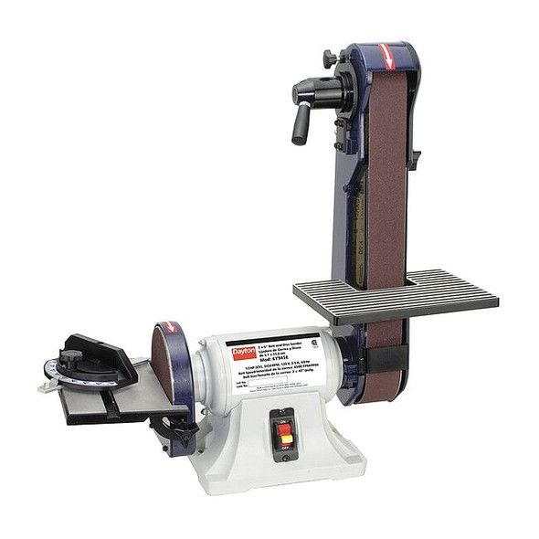Dayton Belt and Disc Sander, 1/3 HP, 120V 6Y945