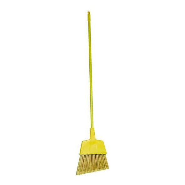 Tough Guy 12 in Sweep Face Angle Broom, Medium, Synthetic, Yellow 1VAC5