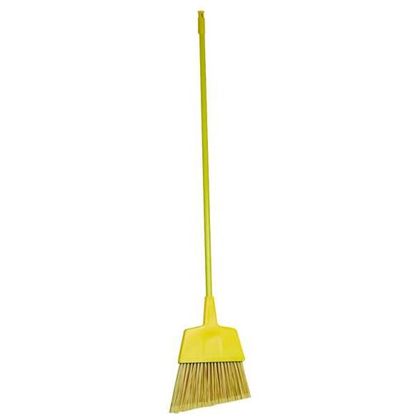 Tough Guy 12 in Sweep Face Angle Broom, Medium, Synthetic, Yellow 1VAC5