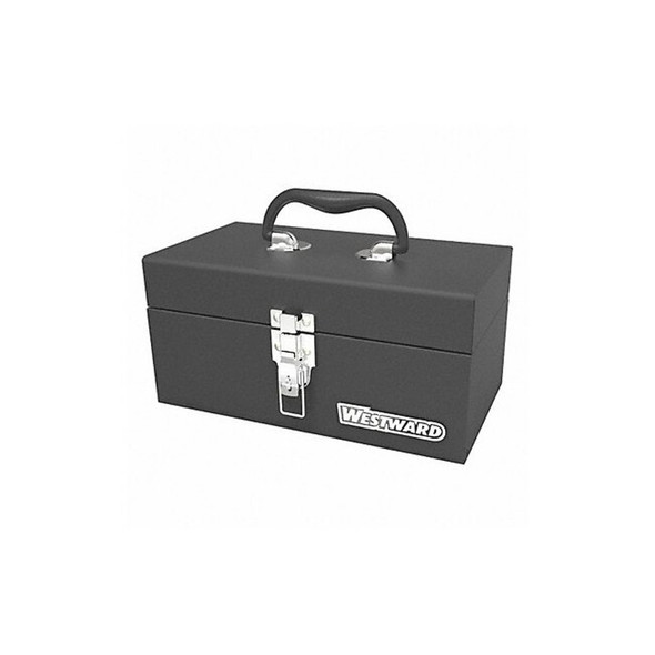 WESTWARD Tool Box, Steel, Black, 12 in W x 6-1/2 in D x 5-1/2 in H