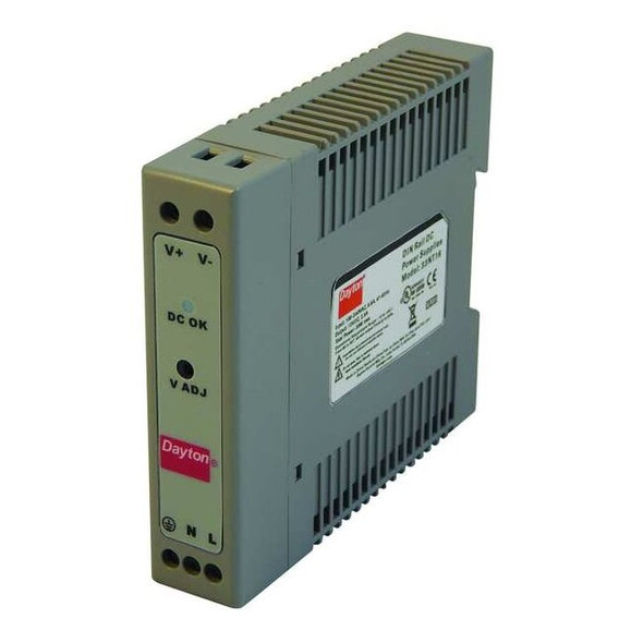Dayton DC Power Supply, 90/264V AC, 12V DC, 30 W, 2.5 A, DIN Rail 33NT16