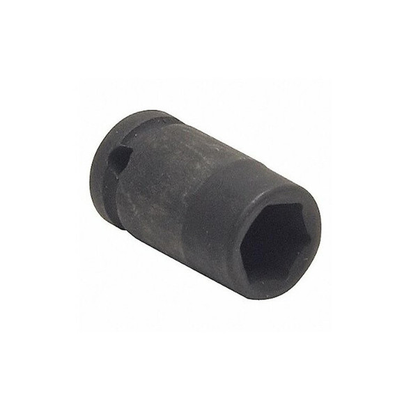 WESTWARD 1/4 in Drive Impact Socket Standard Socket, Black Oxide,9/16 in