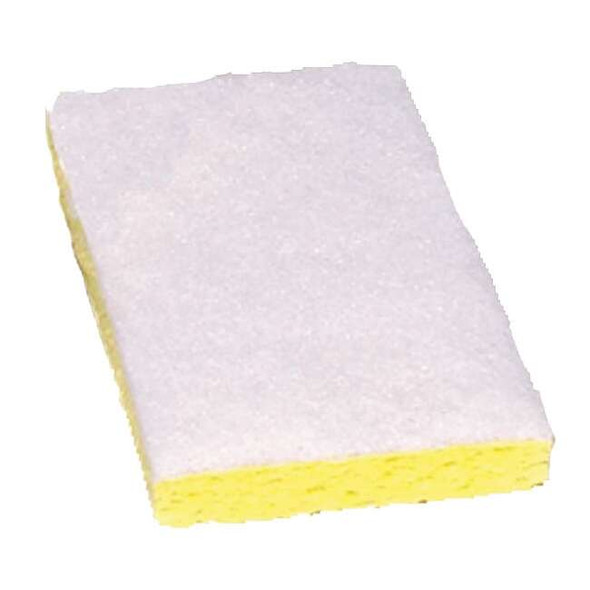 Tough Guy Scrubber Sponge, White, 6"L, 3-1/2"W, PK20 2NTH2
