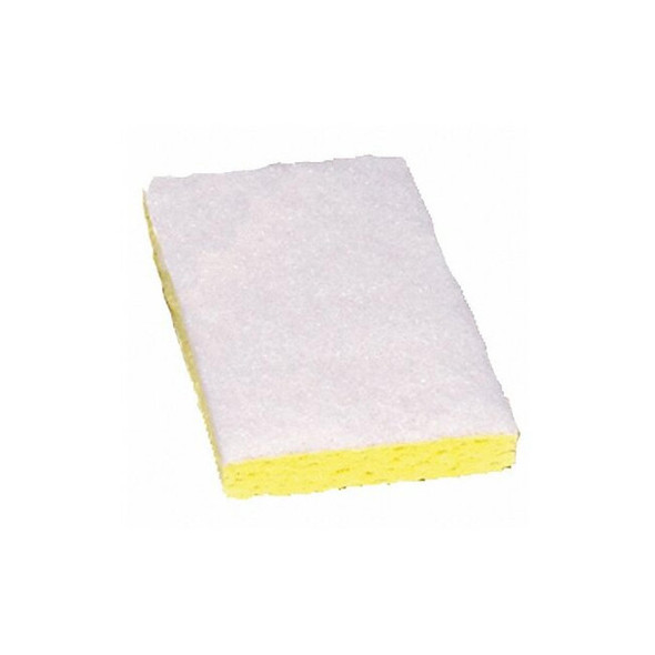 Tough Guy Scrubber Sponge, White, 6"L, 3-1/2"W, PK20 2NTH2