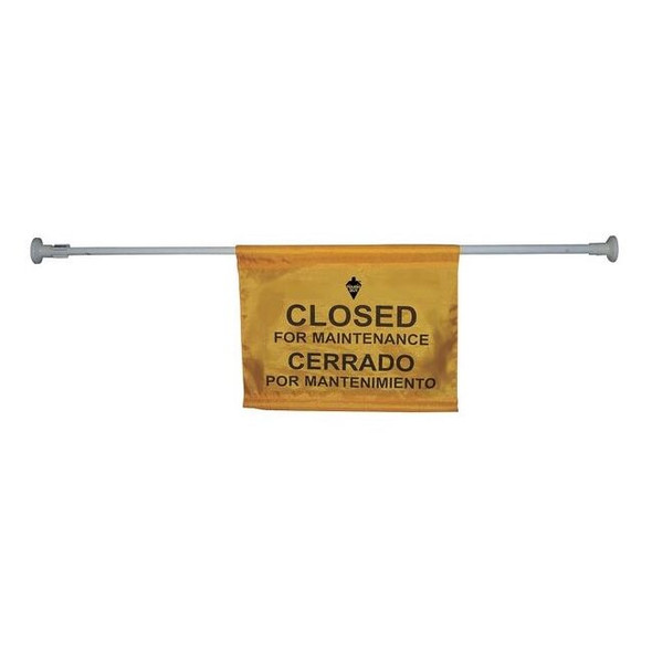 Door Barricade Sign, 14 in Height, 18 in Width, Nylon, English, Spanish