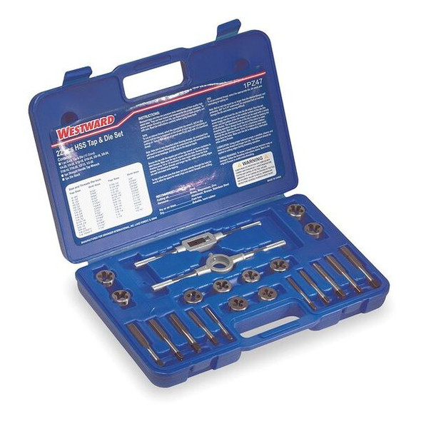 Manufacturer Varies Tap/Die Set,22 Pieces 1PZ47