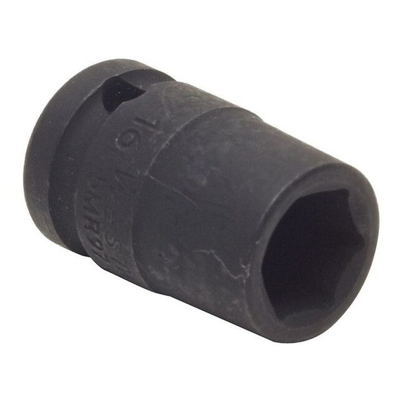 WESTWARD 1/2 in Drive Impact Socket, Standard Socket, Black Oxide, Steel,9/16 in