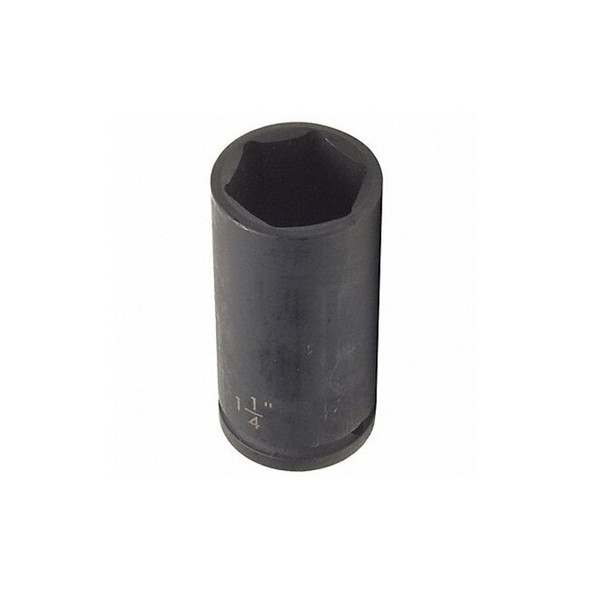 WESTWARD 1/2 in Drive Impact Socket Deep Socket, Black Oxide, Steel,1 3/8 in