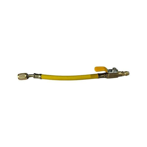 Dayton Ball Valve Adapter Hose, 6 In, Yellow 4PDG3