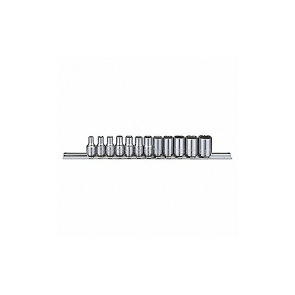 Westward Socket Set,Chrome,12-Point,Chrome 53PN31