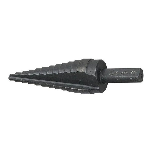 Manufacturer Varies Step Cone Drill,0.1875in to 0.875in,HSS 6EXN4