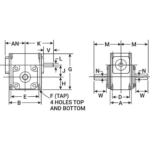 Dayton Speed Reducer, Indirect Drive, 5:1 6Z436