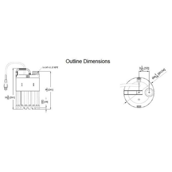 Dayton 1/3 HP 1-1/4" M Plug-In Utility Pump 115 No Switch Included 3YU56