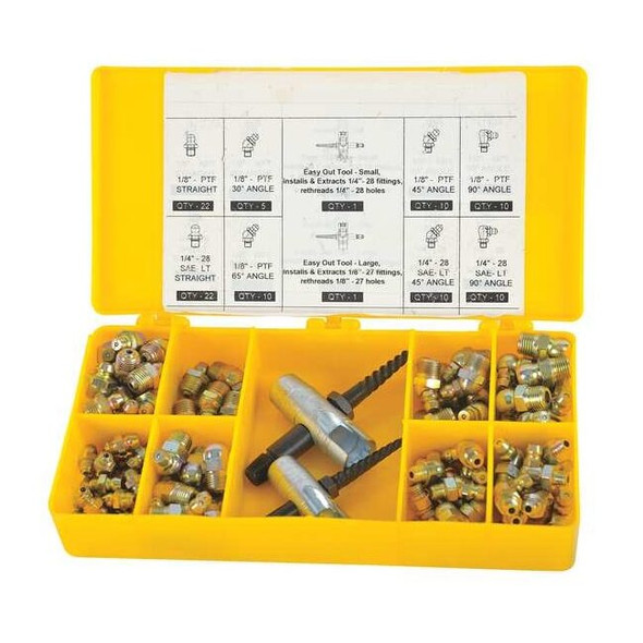 Westward Grease Fitting and Install Kit,SAE 5NUF2