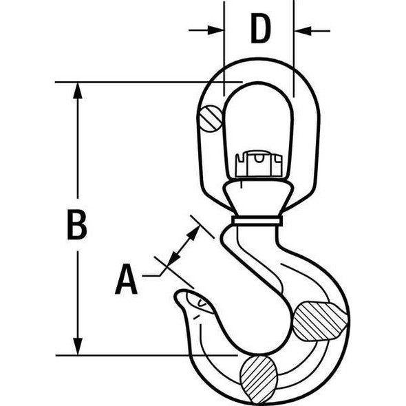 Dayton Slip Hook,Alloy Steel,G80,4000 lb. 1DNH8